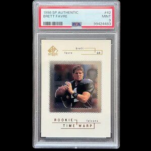 Graded Brett Favre 1998 SP Authentic#42 | PSA Graded 9 | Rookie Time Warp | Mint